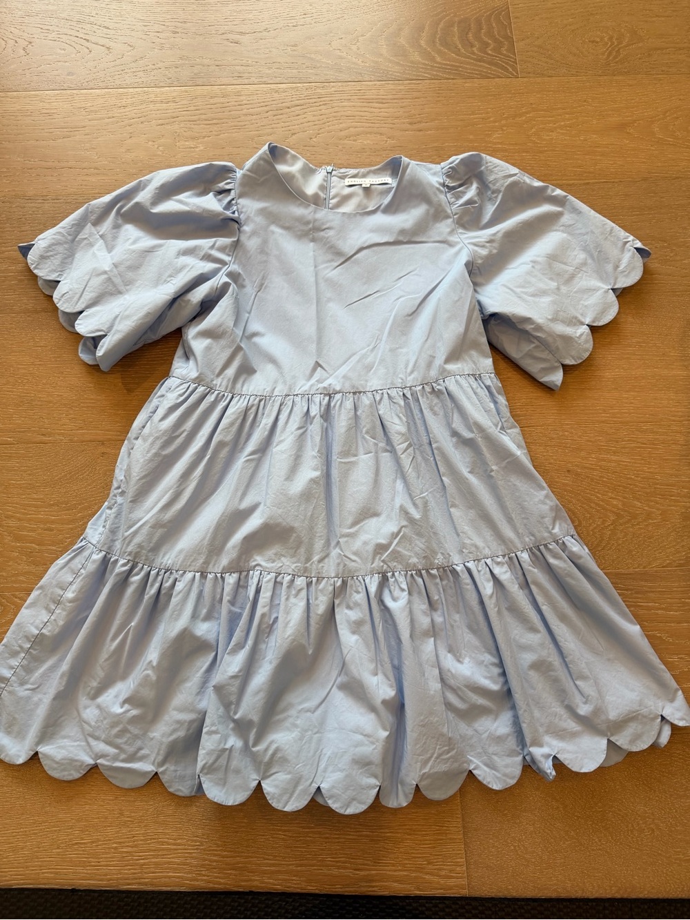 English Factory Light Blue Scallop Tiered Dress